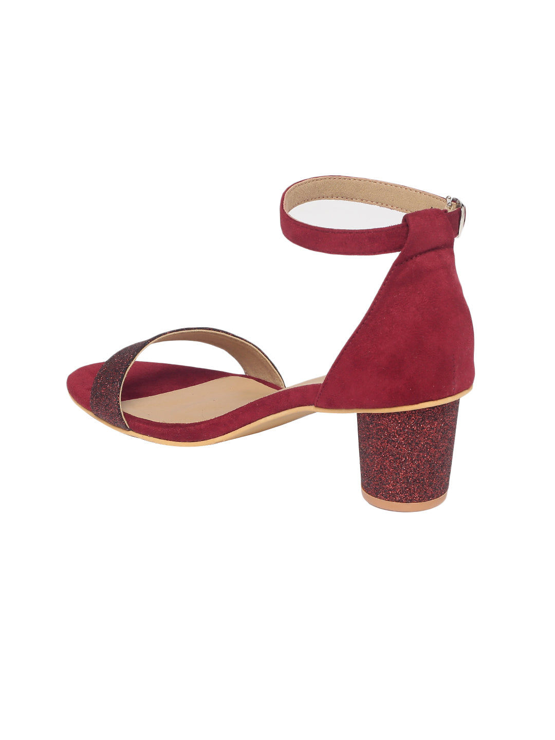 Buy Maroon Embellished Kiara Pointed Toe Block Heels by THE ALTER Online at  Aza Fashions.